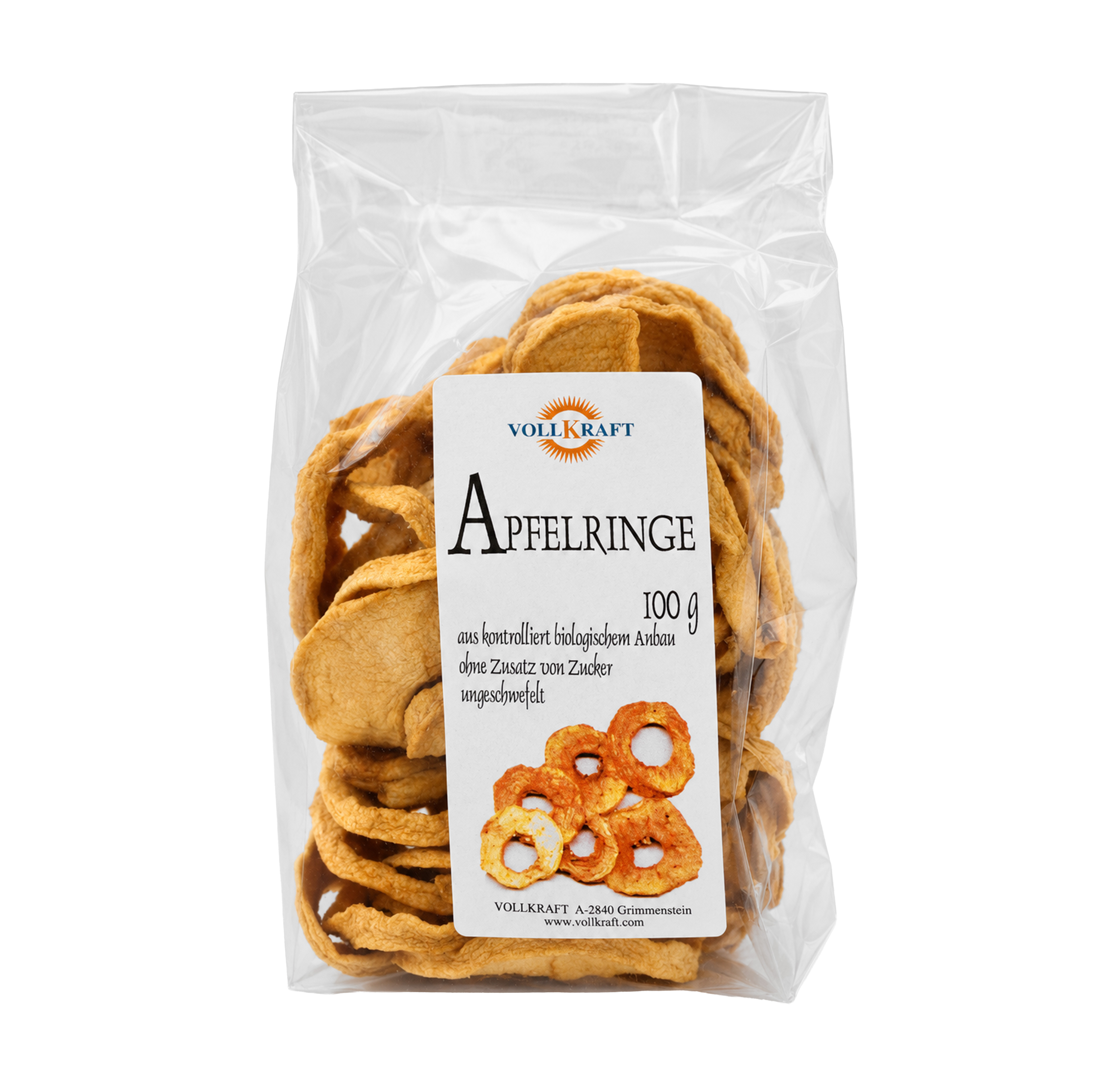 Apfelringe getrocknet Bio 100g Vollkraft