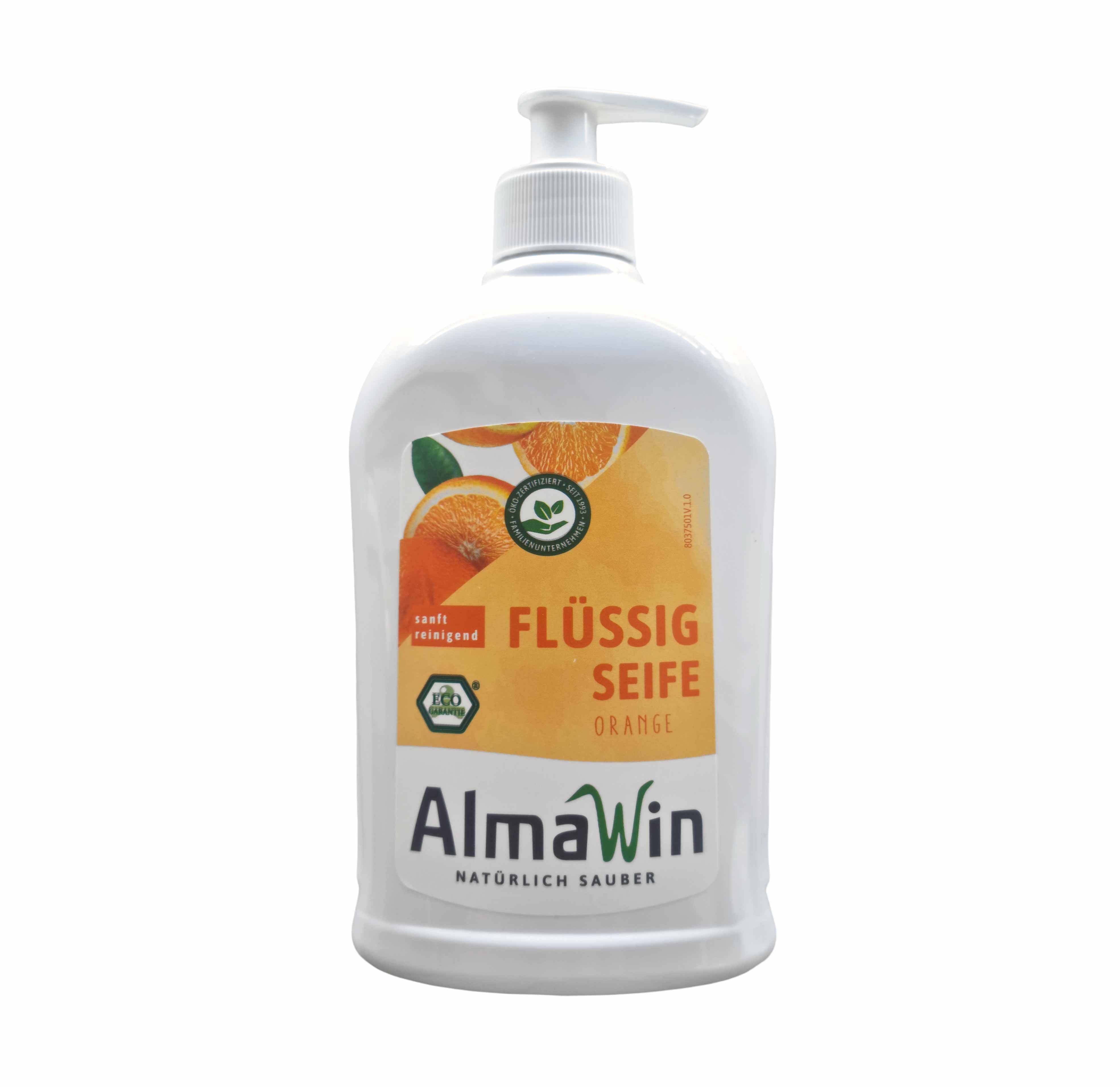 Flüssig Seife Orange Spender 500ml AlmaWin