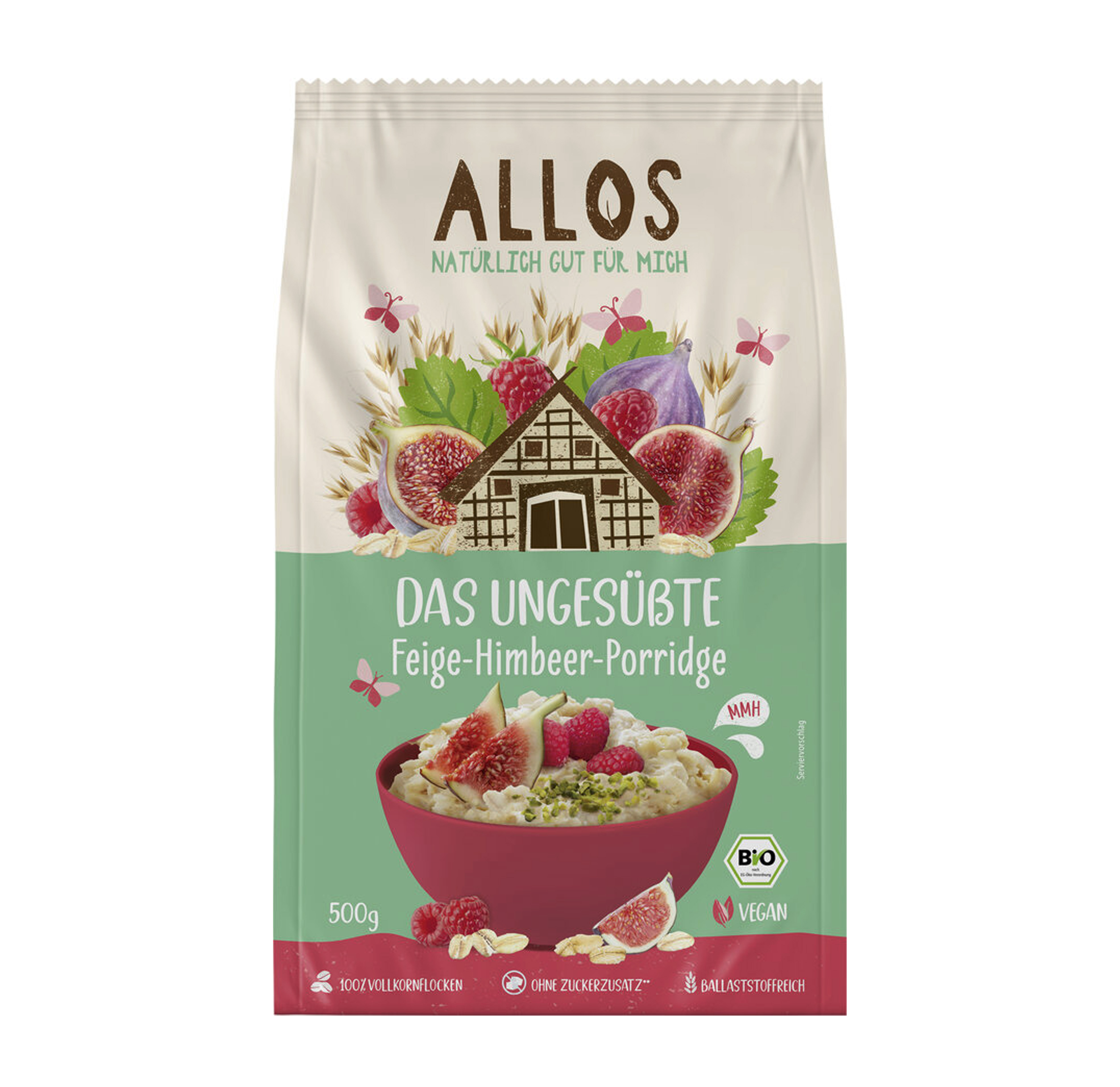 Der ungesüßte Feige-Himbeere-Porridge Bio 500g Allos
