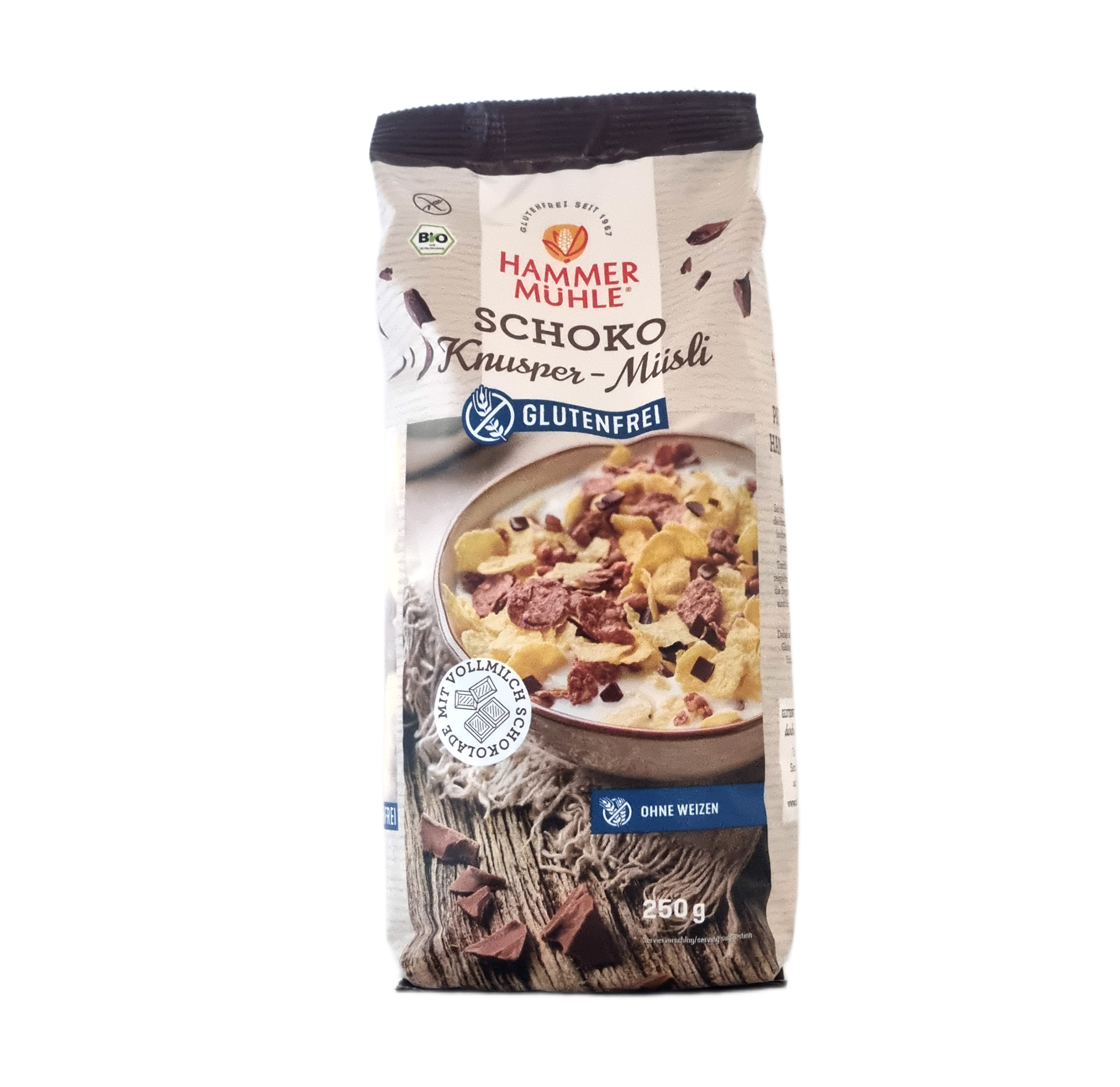 Schoko Knusper Müsli Glutenfrei Bio 250g Hammermühle