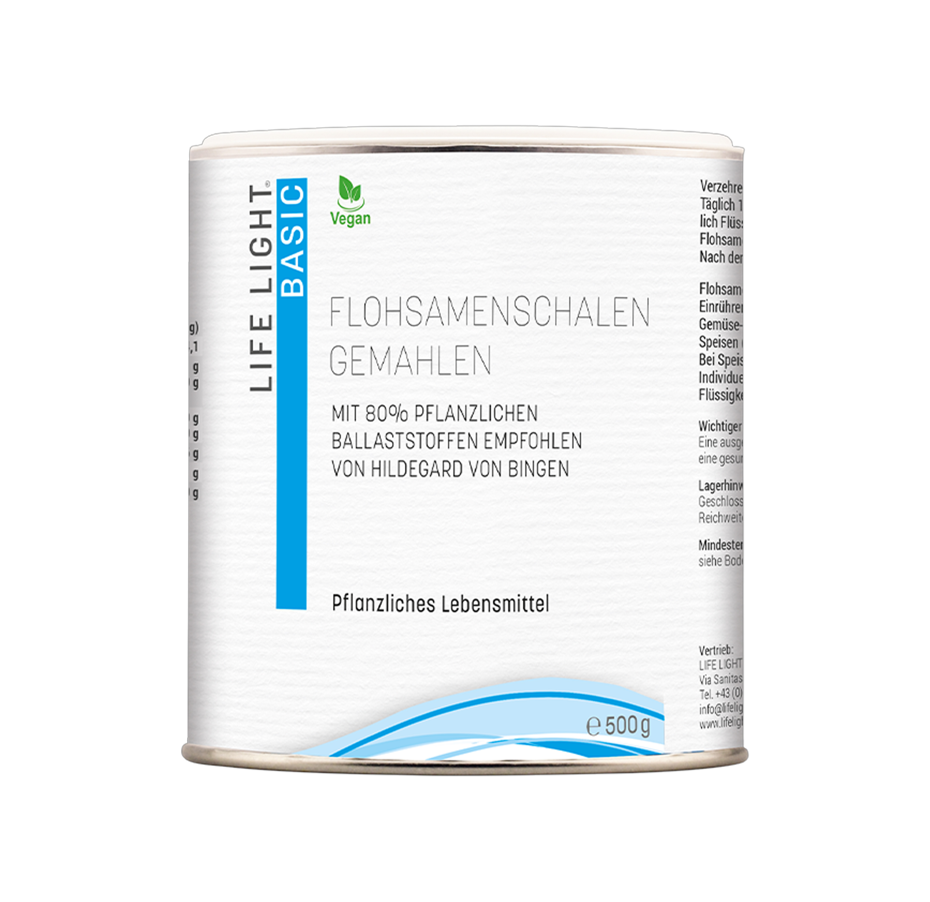 Flohsamenschalen gemahlen 500g Life Light