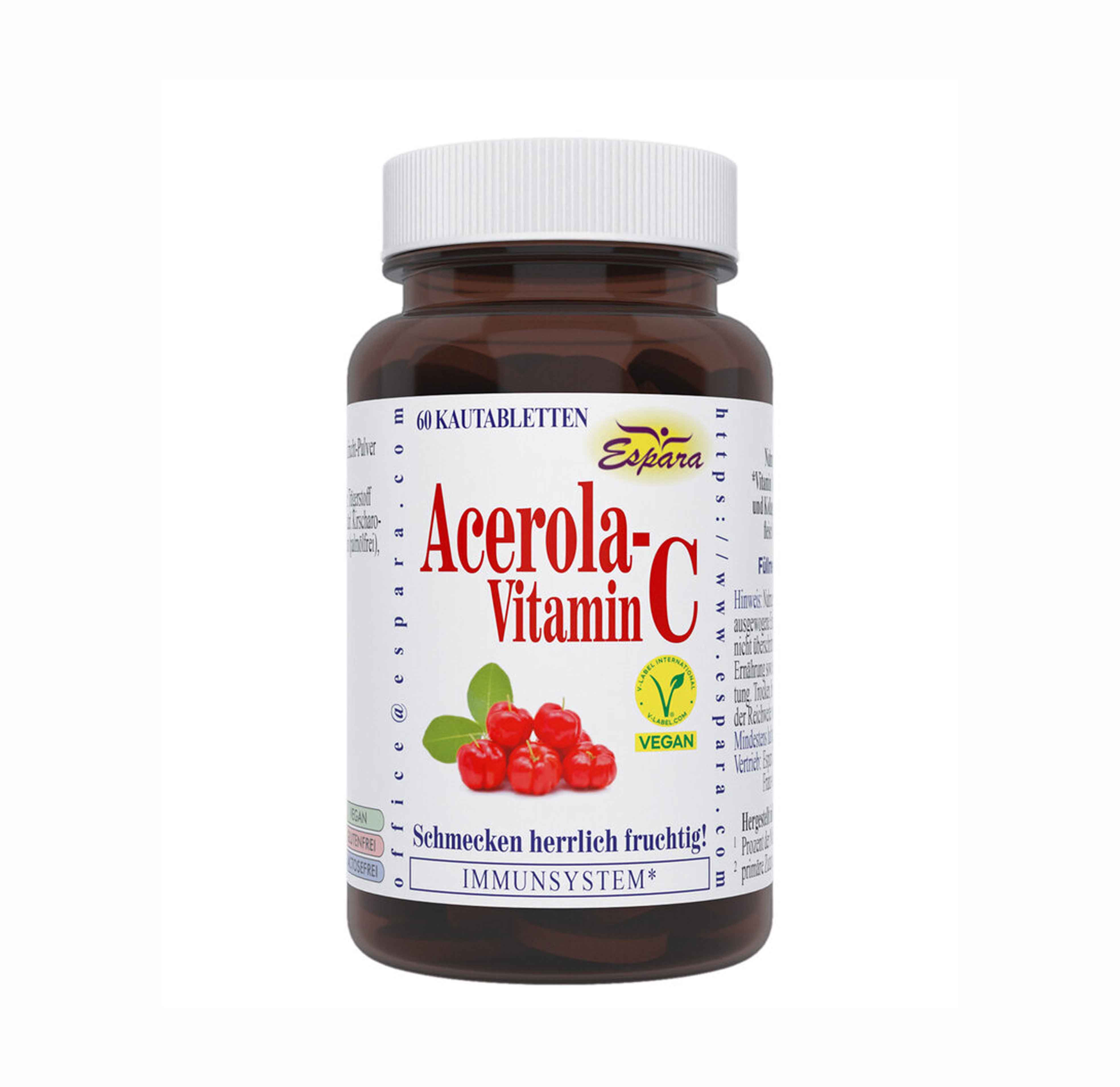 Acerola-Vitamin C Kautabletten 60 Stück Espara   Acerola-Vitamin C Kautabletten 60 Stück Espara