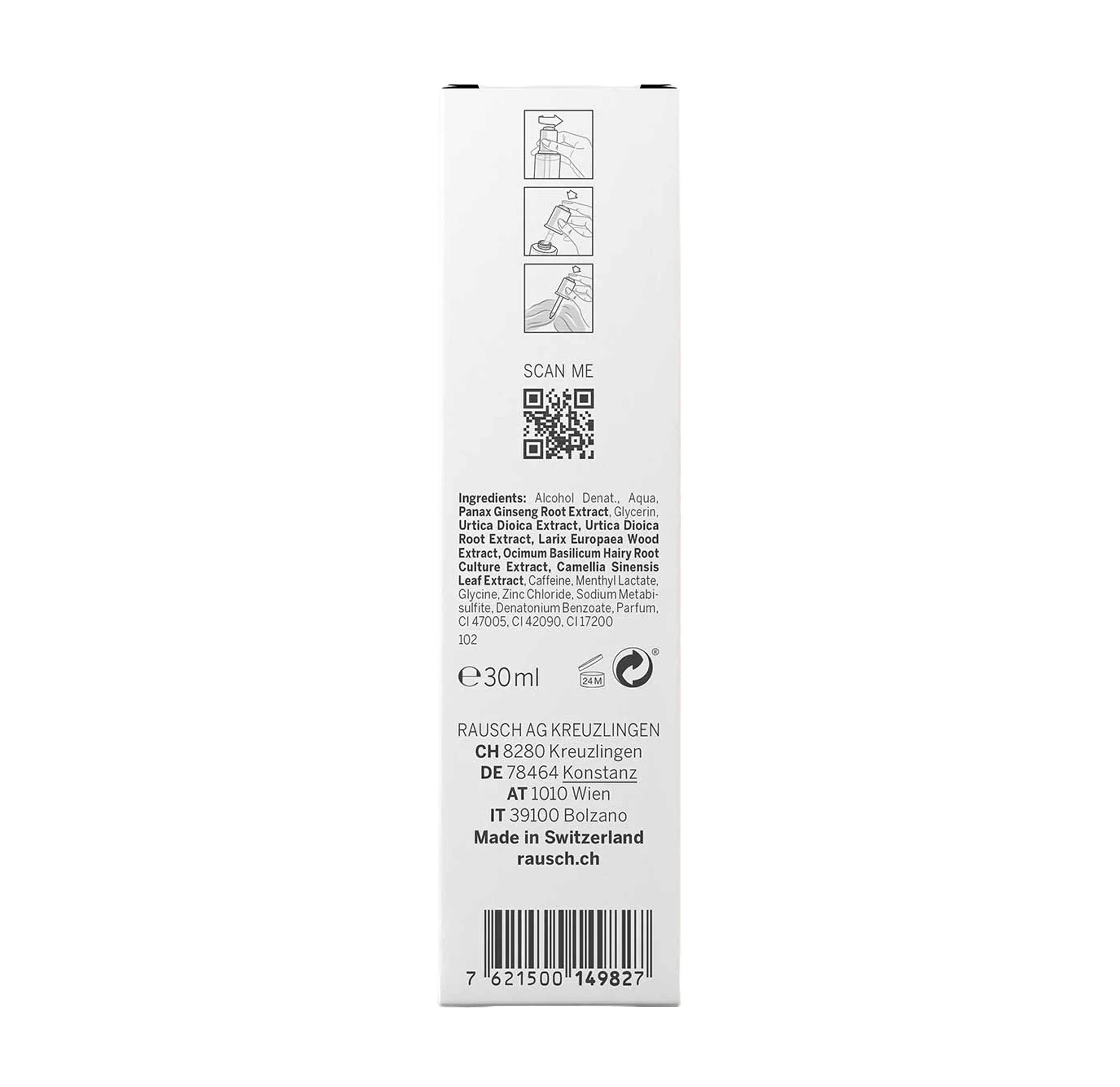 Coffein-Kopfhaut-Intensiv-Fluid mit Ginseng 30ml Rausch