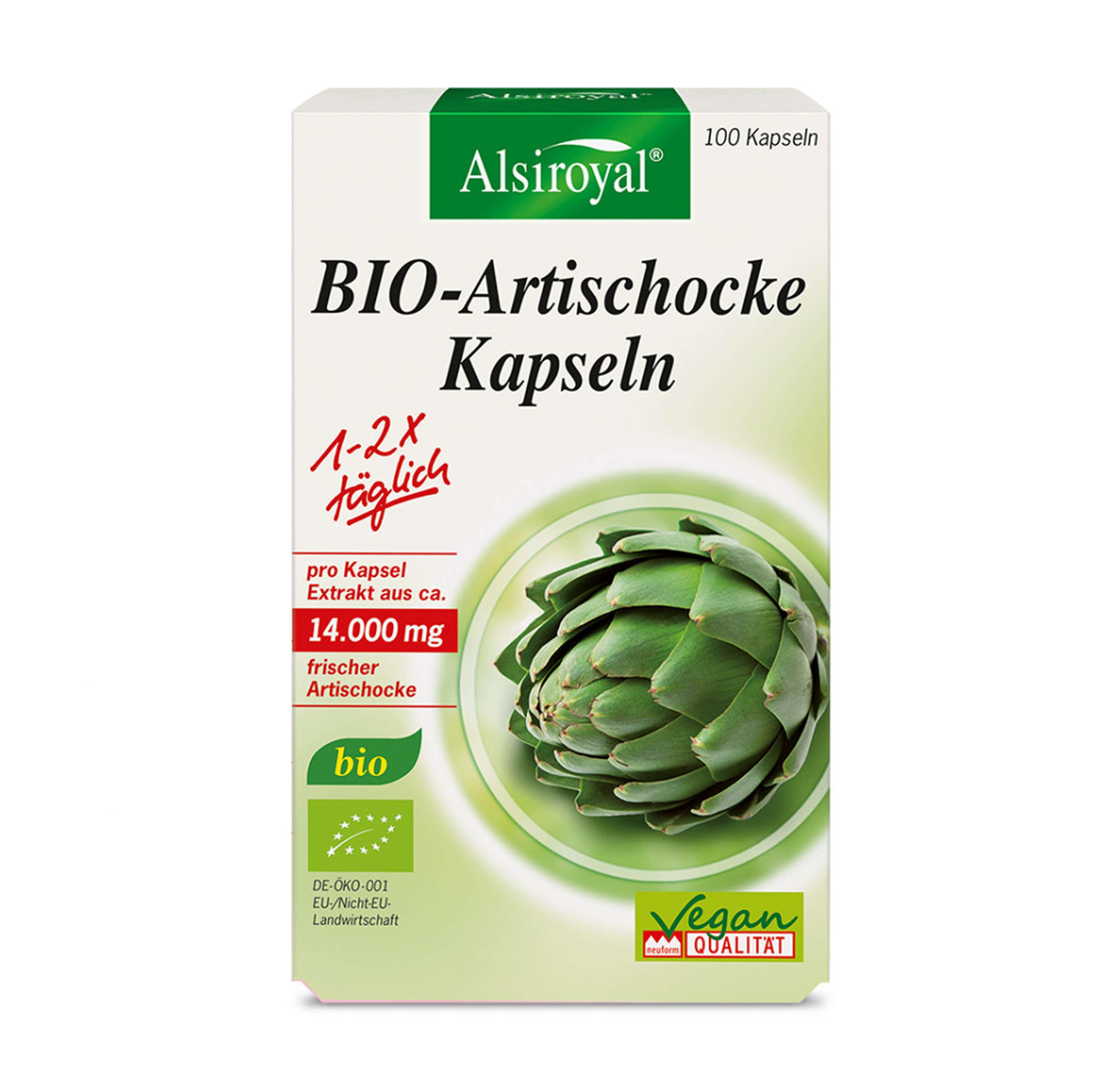 Artischocke Kapseln Bio 100 Stück Alsiroyal 
