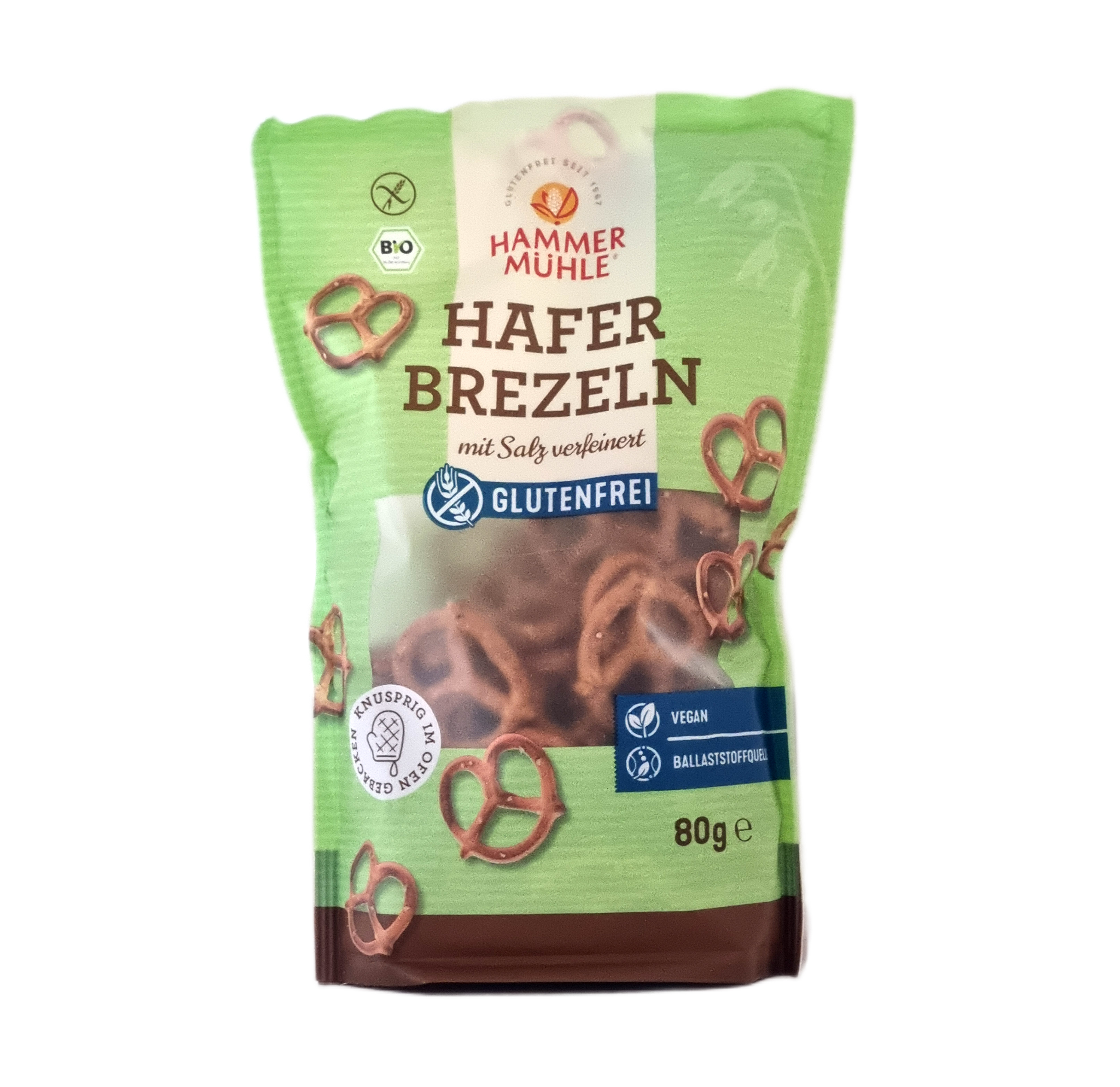 Haferbrezeln mit Salz Glutenfrei Bio 80g Hammermühle 