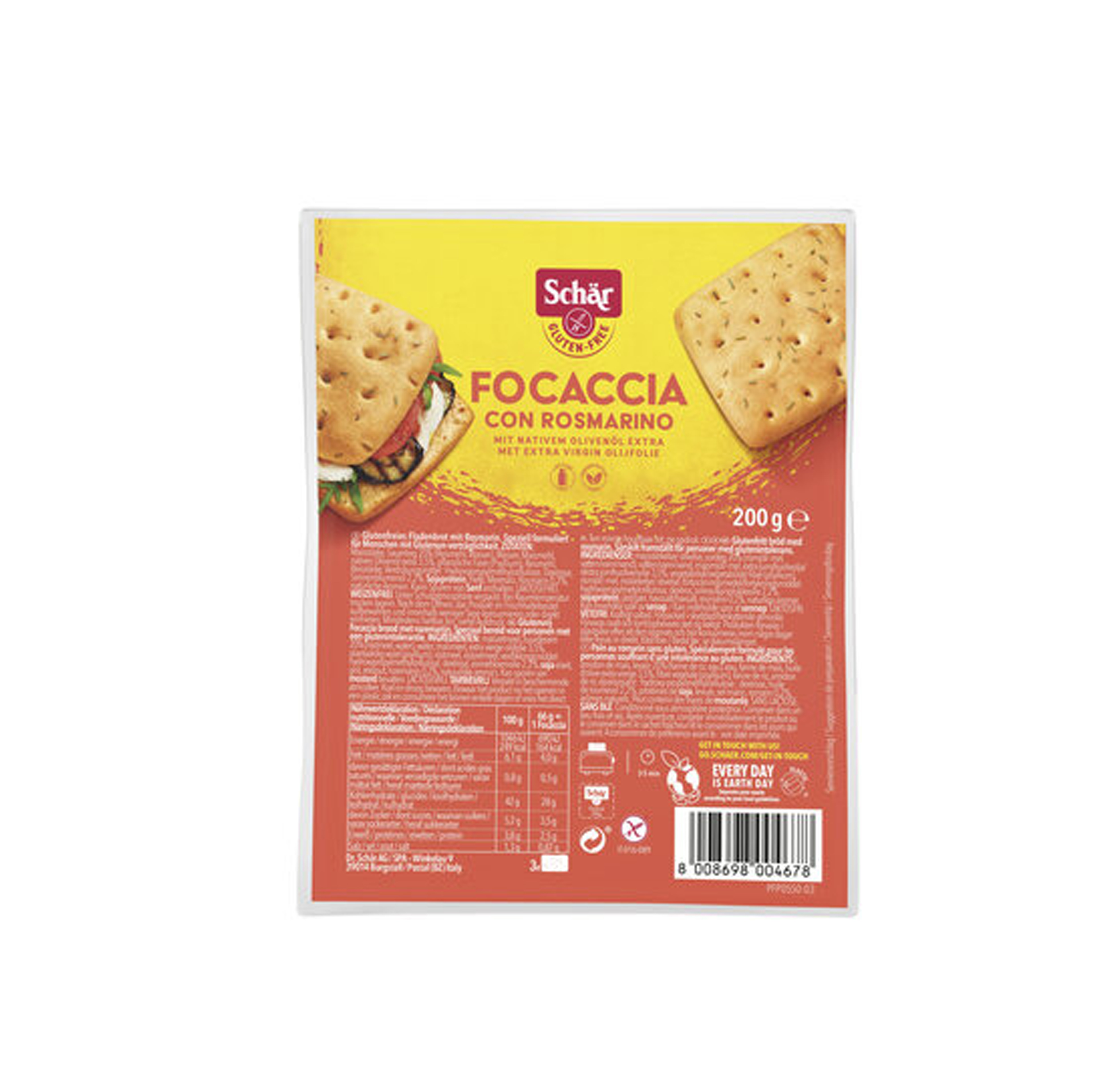 Focaccia mit Rosmarin glutenfrei 200g Schär