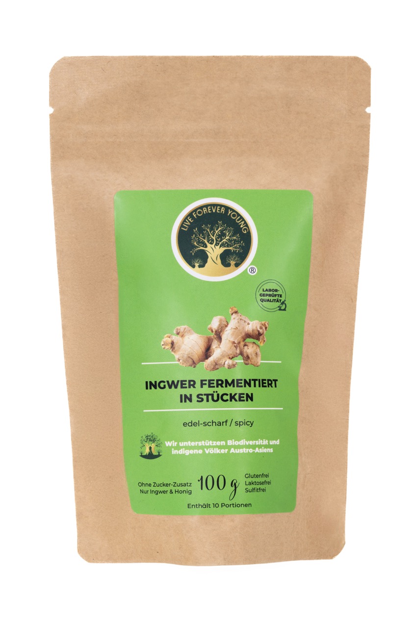 Fermentierter Schwarzer Ingwer 100g Live Forever Young Institute  