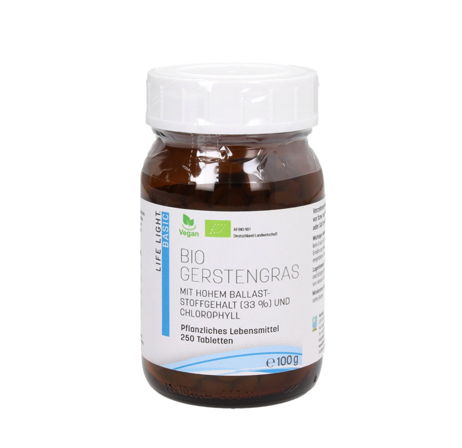 Bio Gerstengras Tabletten 250 Stück Life Light  Bio Gerstengras Tabletten 250 Stück Life Light