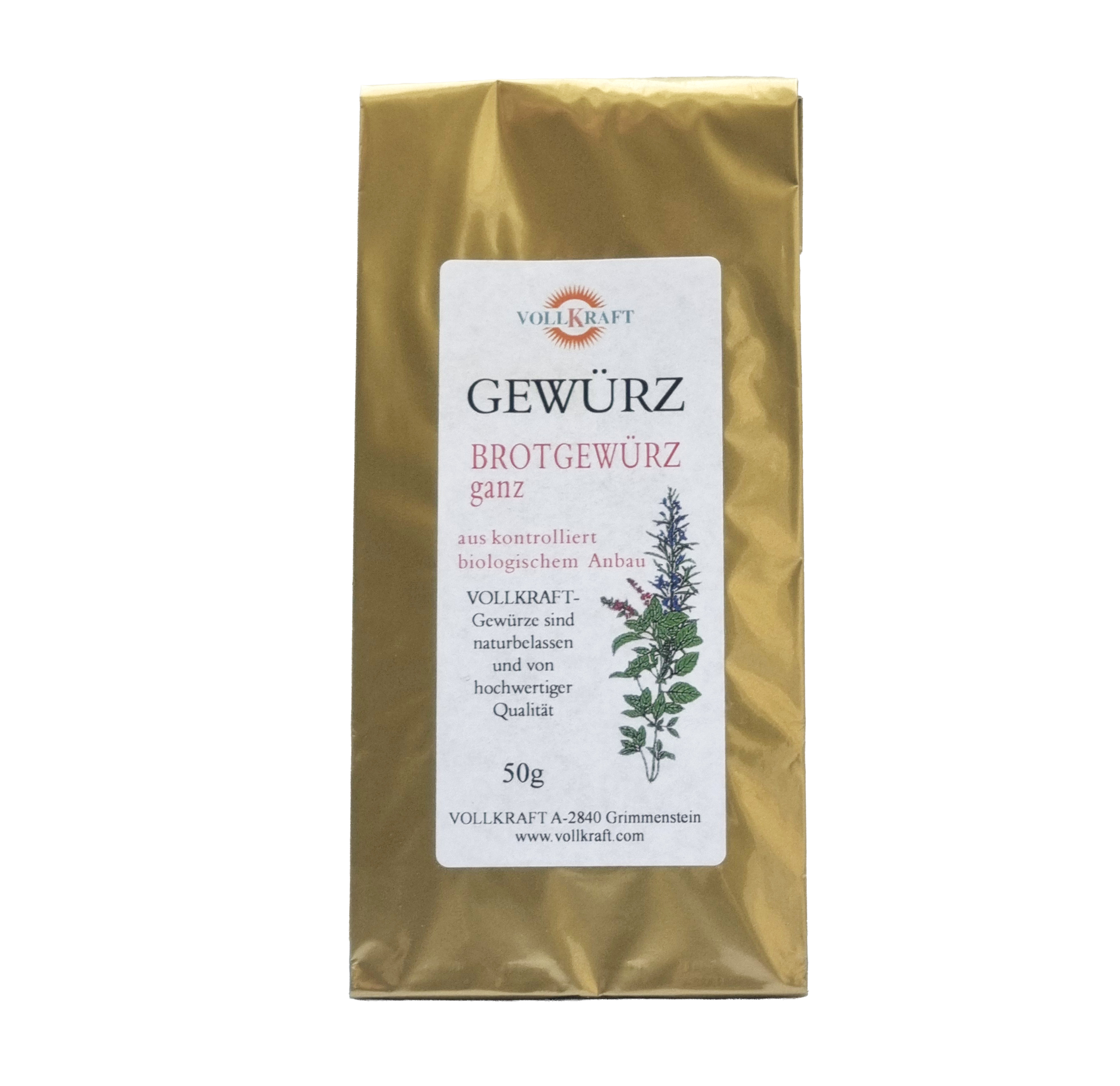 Brotgewürz ganz Bio 50g Vollkraft