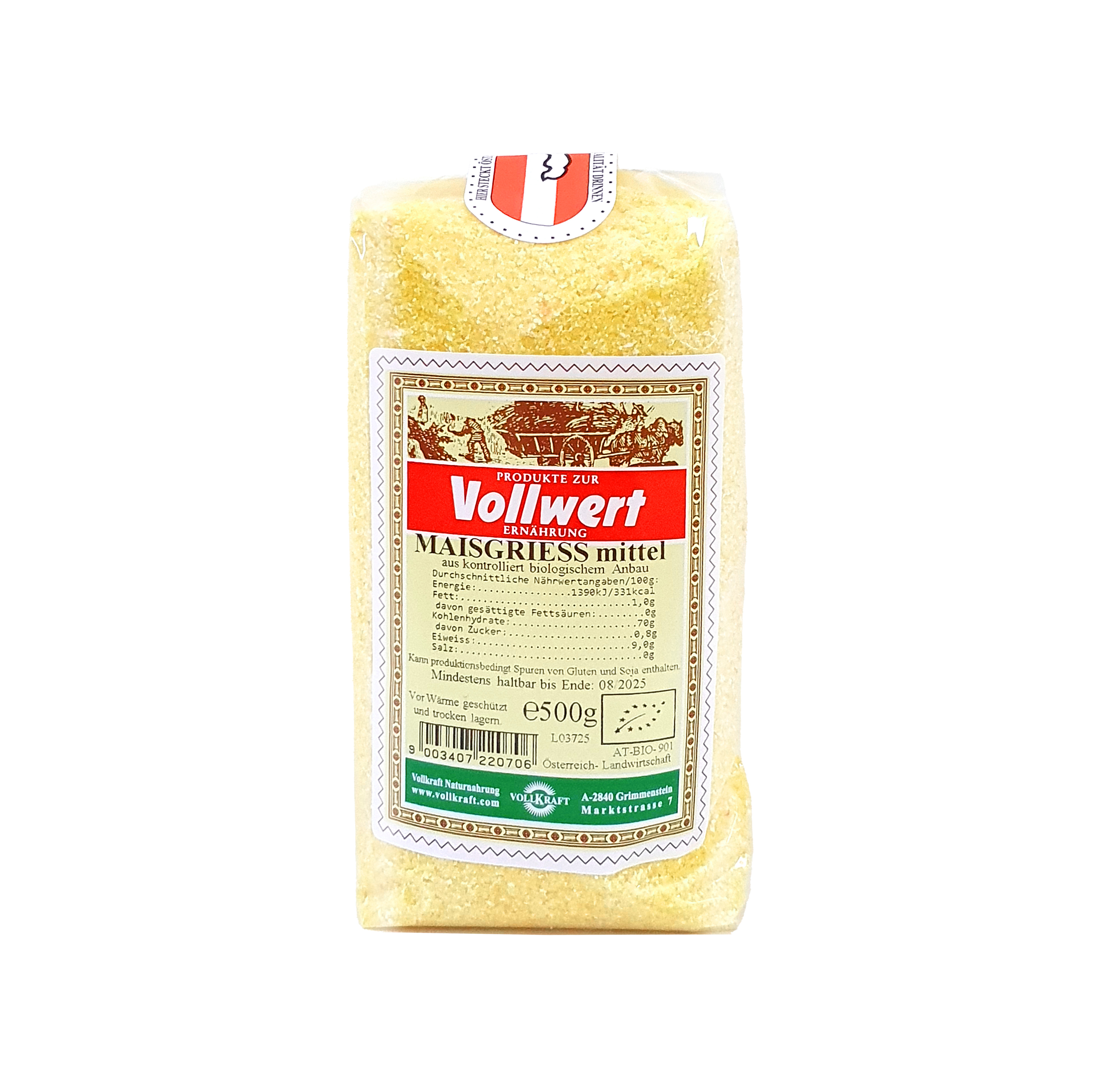 Bio Maisgrieß mittel  500g Vollkraft Bio Maisgrieß mittel  500g Vollkraft