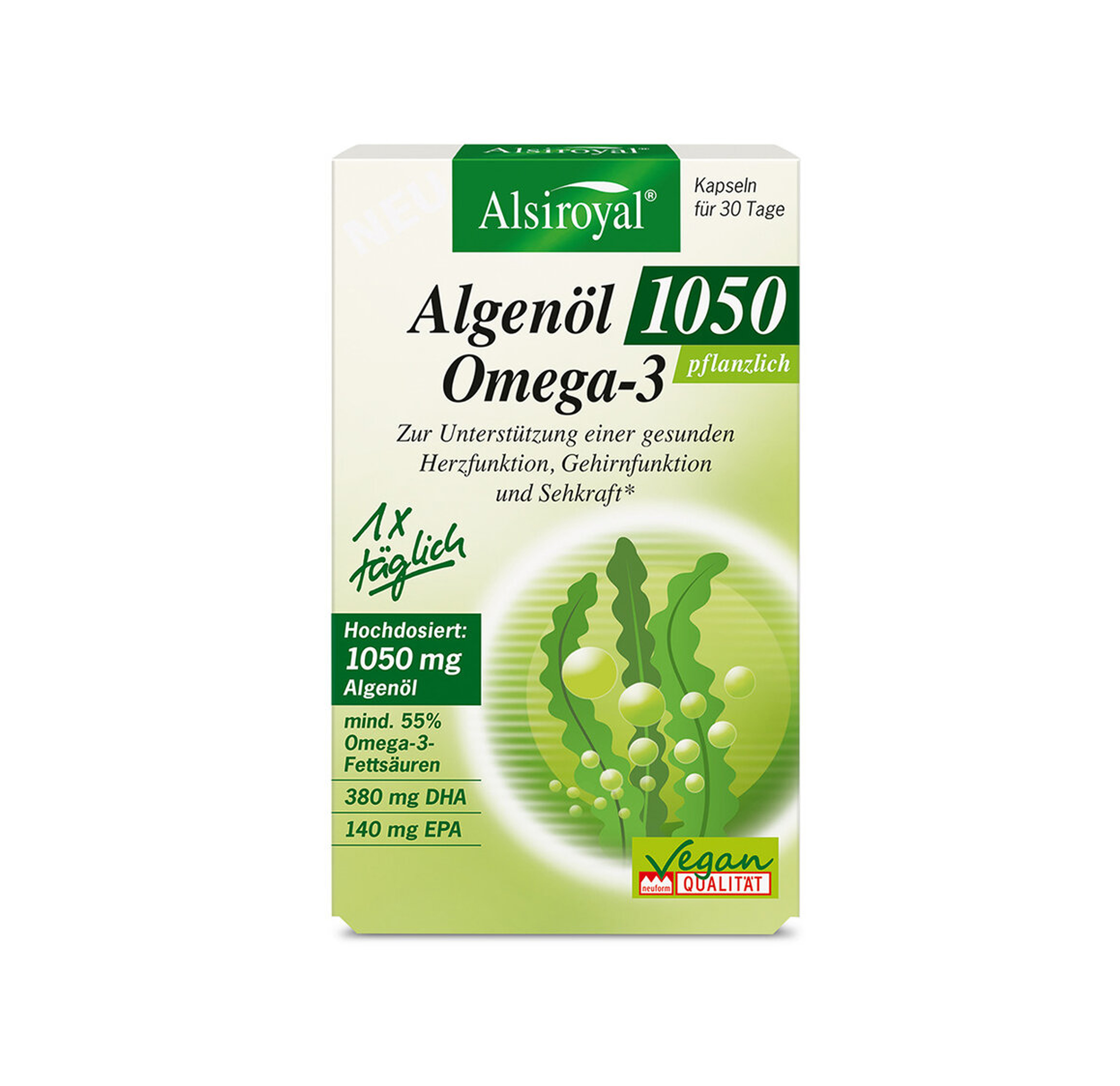 Algenöl 1050 Omega-3 30 Stück Alsiroyal 