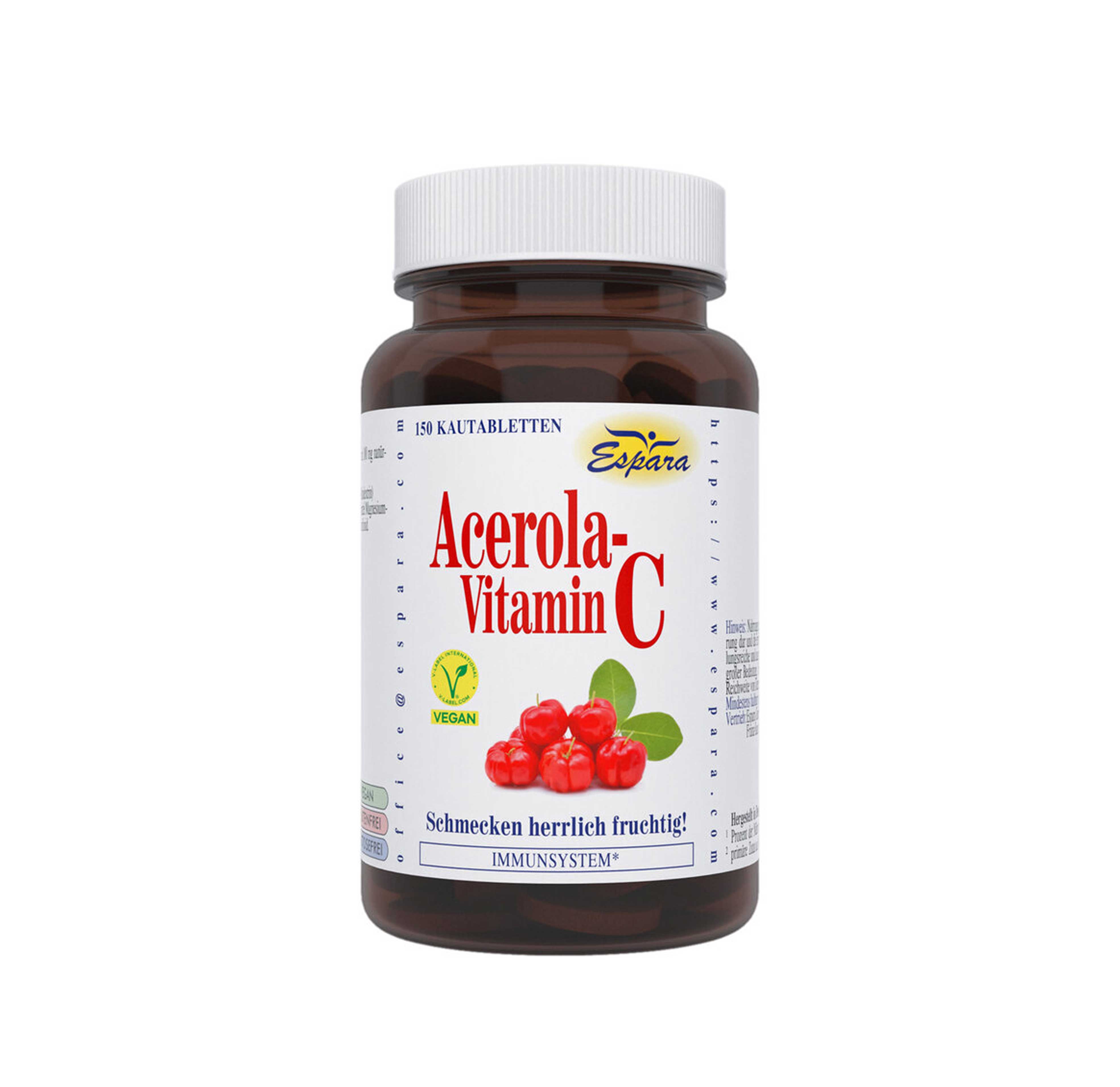 Acerola-Vitamin C Kautabletten 150 Stück Espara  Acerola-Vitamin C Kautabletten 150 Stück Espara