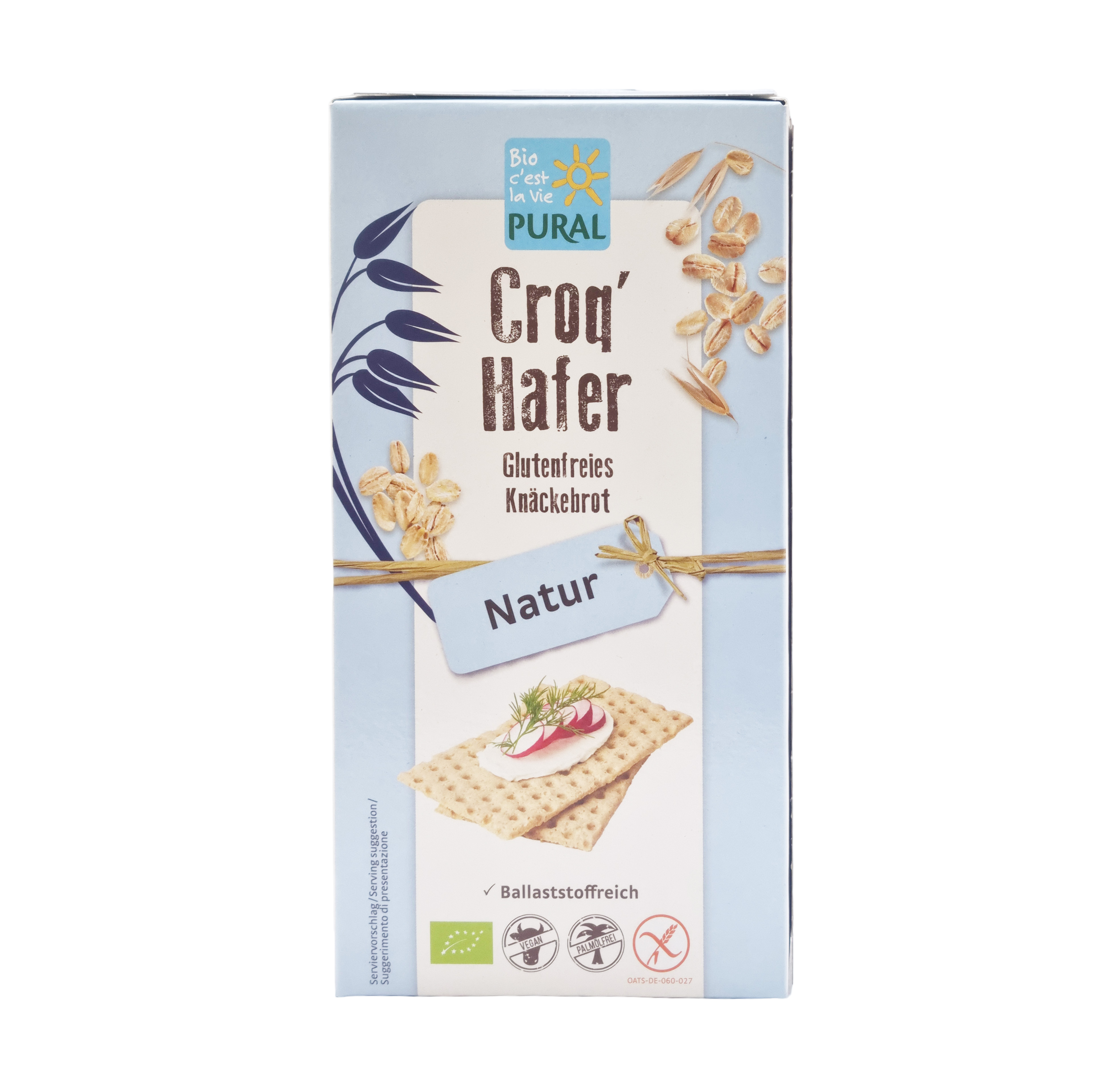 Croq'Hafer Natur Knäckebrot Natur glutenfrei Hafer Bio 160g Pural