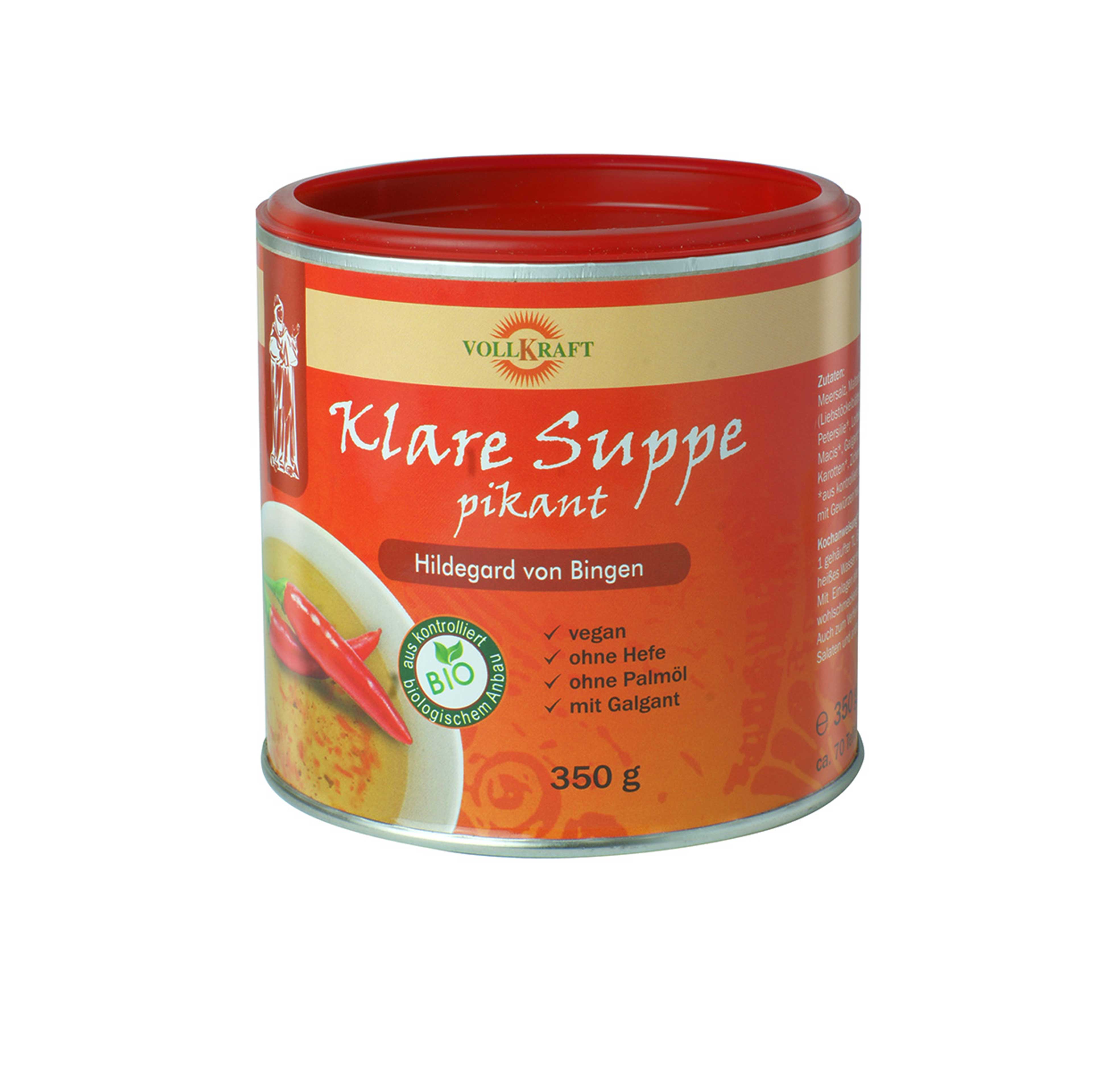 Bio Klare Suppe pikant nach Hildegard von Bingen 350g Vollkraft Bio Klare Suppe pikant nach Hildegard von Bingen 350g Vollkraft