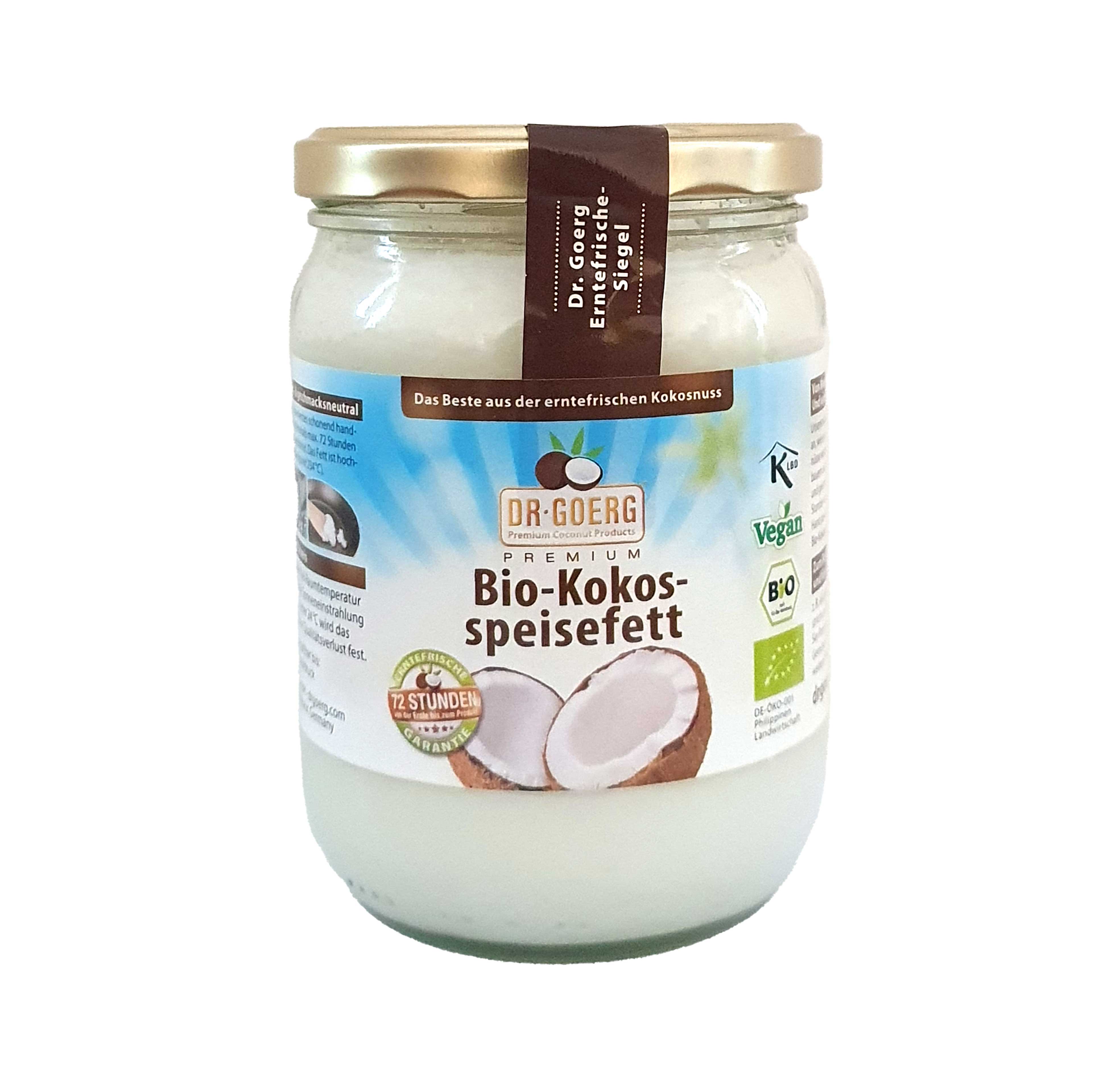 Kokosspeisefett Bio 500ml Dr. Goerg  Kokosspeisefett Bio 500ml Dr. Goerg