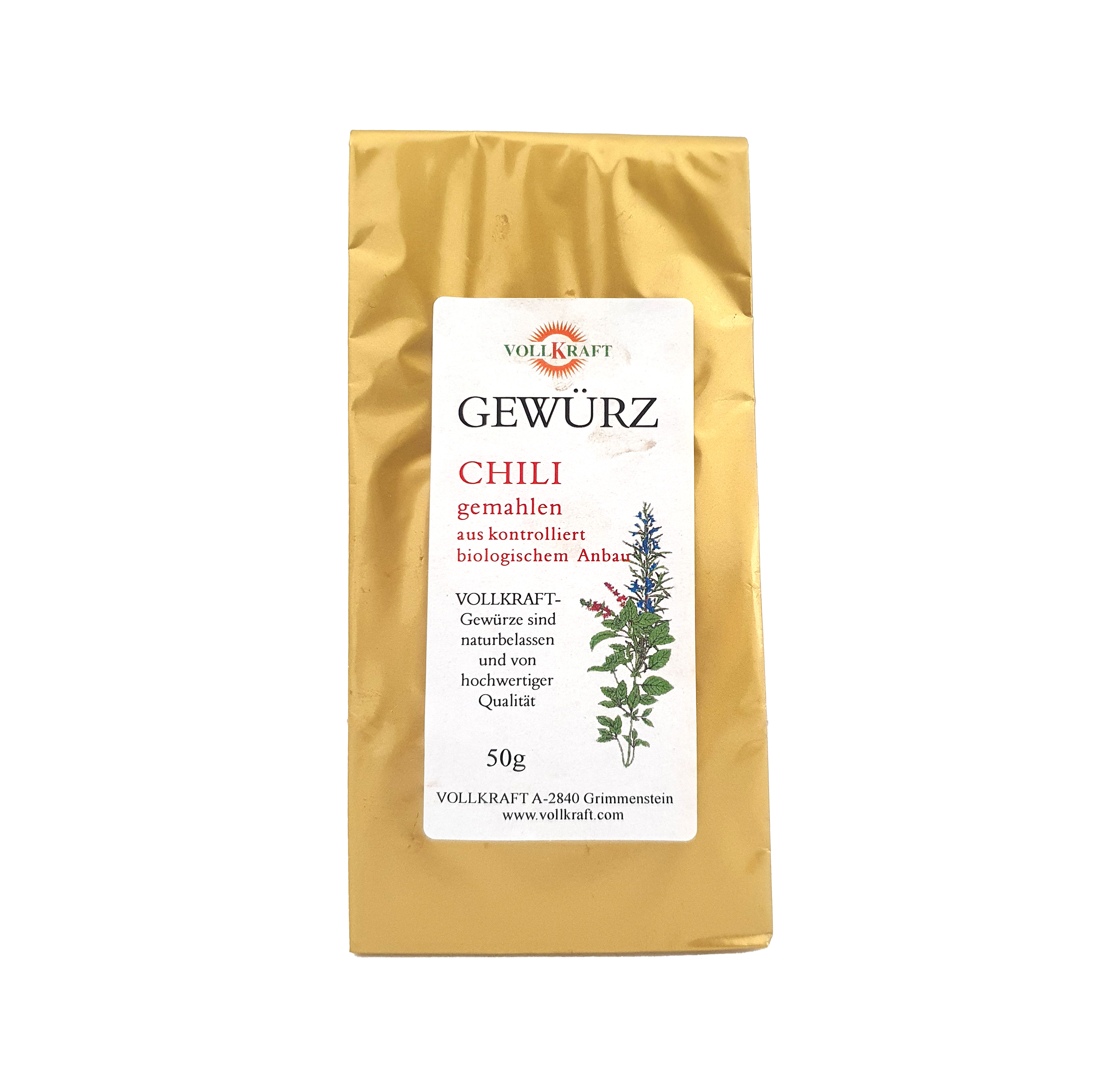 Chili gemahlen Bio 50g Vollkraft