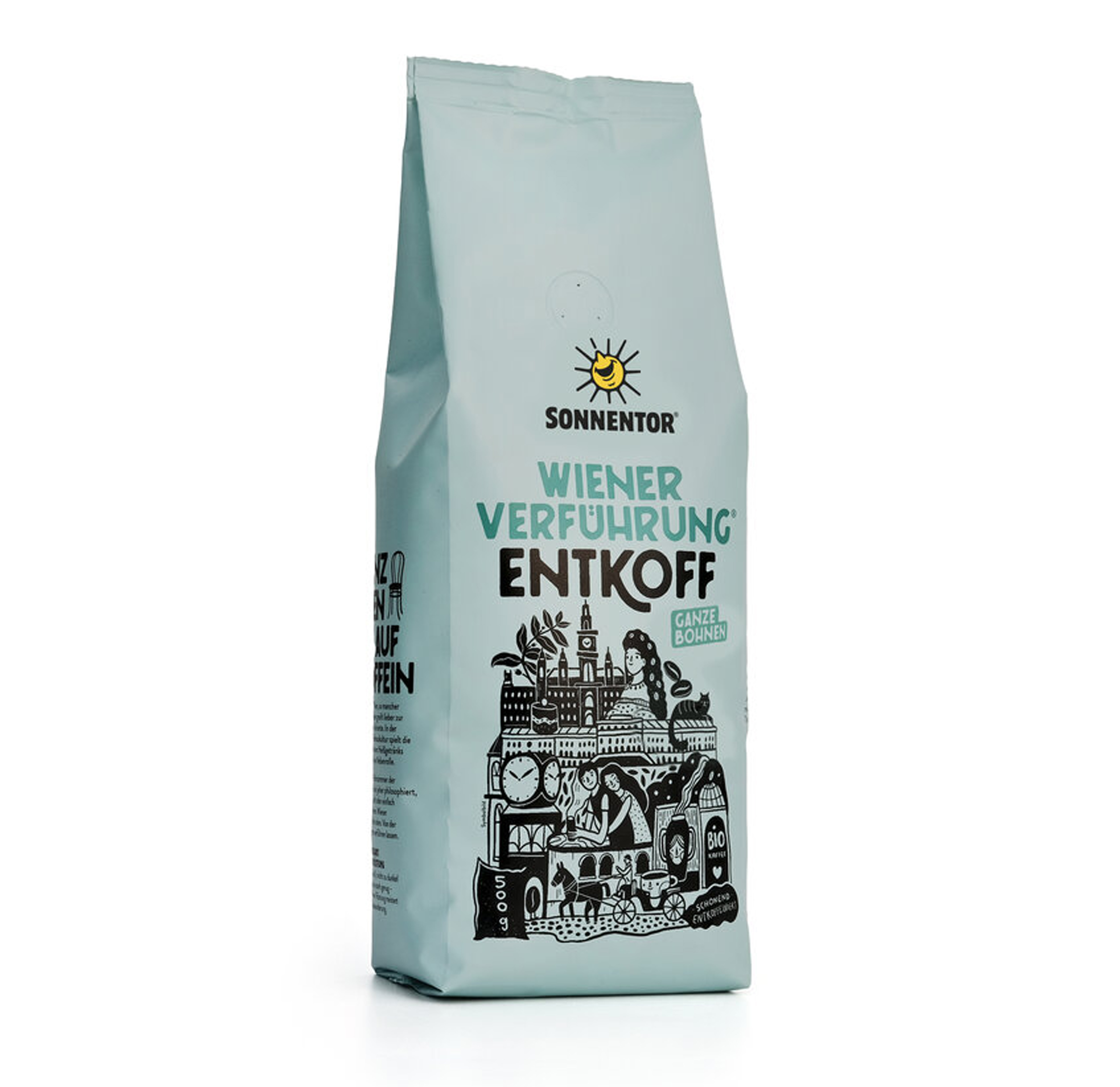 Entkoffeinierter Kaffee Wiener Verführung ganze Bohne Bio 500g Sonnentor