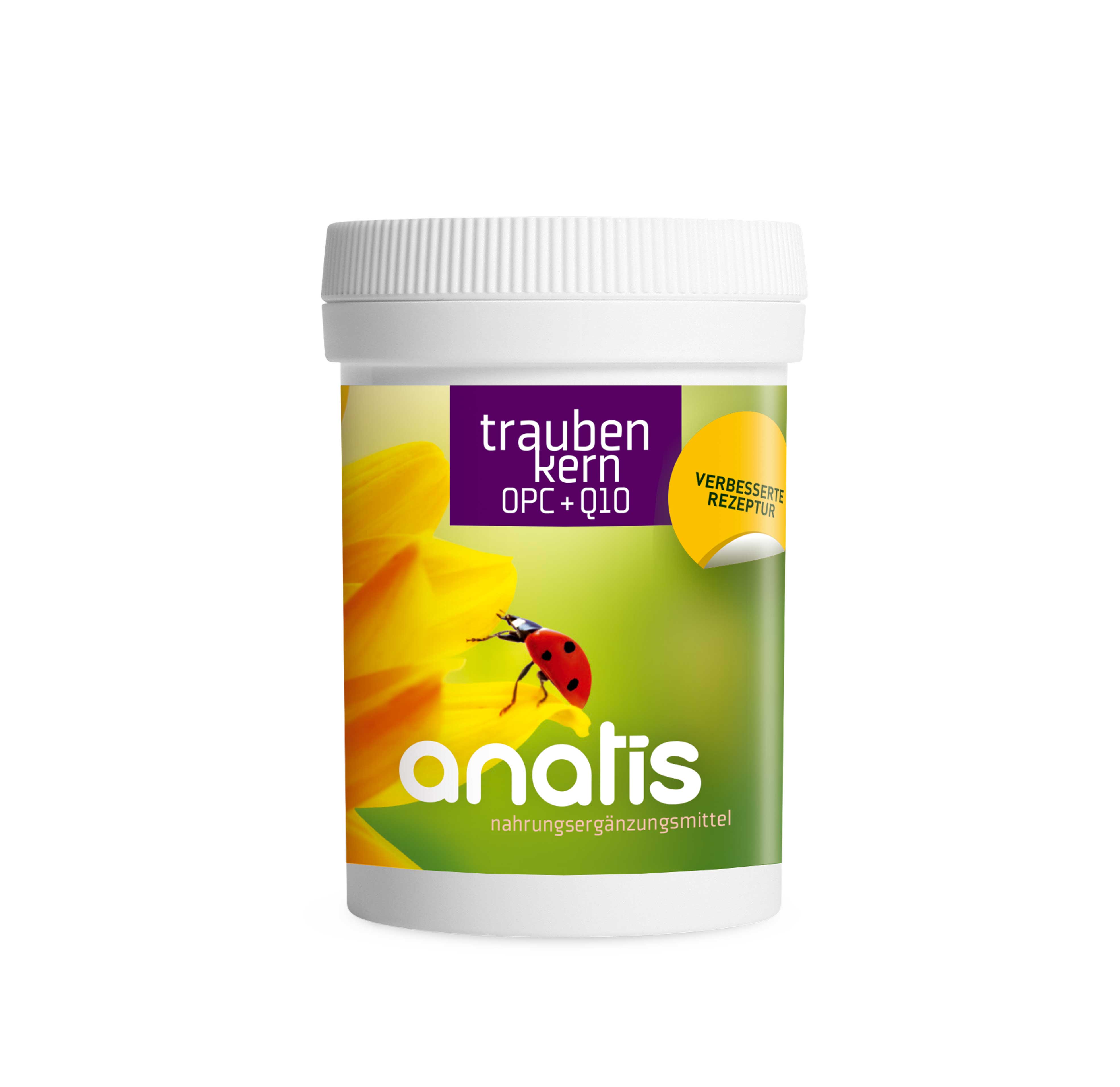 Traubenkern OPC + Q10 90 Stück Anatis Traubenkern OPC + Q10 90 Stück Anatis