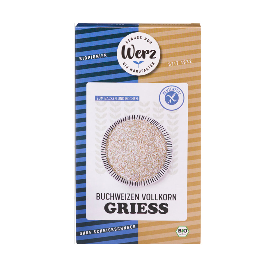 Buchweizen Vollkorn Griess glutenfrei Bio 250g Werz
