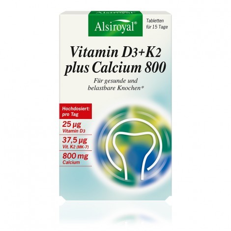 Vitamin D3 + K2 plus Calcium 800 Alsiroyal 30 Stk.