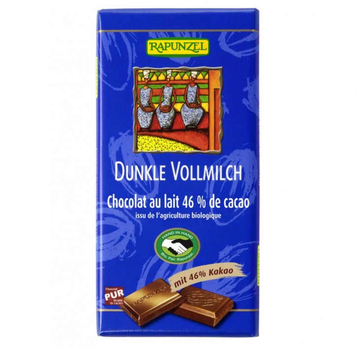 Vollmilch Schokolade Dunkel 46%, 100g Rapunzel