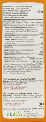 Knusprige Bio Quinoa-Schnitten, 150g Blumenbrot