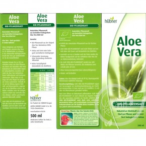 Aloe Vera BIO-Pflanzensaft Hübner 500ml