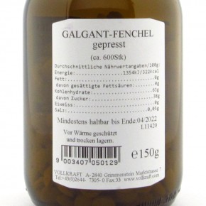 Galgant-Fenchel gepresst 150g/ca. 600 Stk. Vollkraft