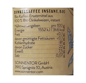 Dinkelkaffee Falscher Kaffee Instant bio 50g Sonnentor