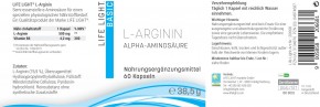 L-Arginin 500mg 60 Stk. Life Light